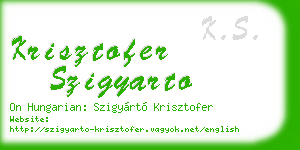 krisztofer szigyarto business card